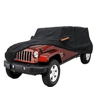 Big Ant Bâche de voiture, 100 % étanche, pour Jeep Wrangler CJ, YJ, TJ & JK 4 portes, avec fermeture éclair, protection UV et bandes coupe-vent, idéale comme housse de garage Jeep (noir)