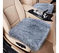 Big Ant Coussin de siège de voiture universel en peluche pour l'hiver - En laine douce et chaude - Pour siège conducteur et chaise de bureau - Gris