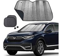 Big Ant Pare-soleil pour pare-brise avant de voiture + 2 pare-soleils latéraux | Protection UV pliable et bloqueur de chaleur (140x70 cm) pour VW, BMW, Audi, Mercedes - Ensemble premium
