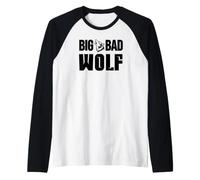 Big & Bad Wolf Men Funny Wolf Dog Daddy Big Dad Wolf Costume Manche Raglan
