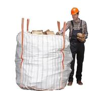 Big Bag 1m³ pour Bois | Sac Big Bag Ventilé capacité 1,5T | Sac pour Bois de Chauffage | Lot de 10 sacs