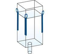BIG-BAG 90 x 90 x 130cm, SF 5:1 fond plat avec manchon de sortie, protection sur le dessus