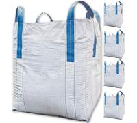 BIG BAG 90x90x110 cm Grand - BigBag (paquet de 5) - Haute stabilité jusqu'à 1500 kg, élimination du BigBag avec 4 boucles (13,20€ / pièce)