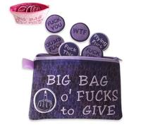 Big Bag of F*CKS to Give Zipper Pouch, Humor Different Kinds of 17 "Fucks,No f*CKS Given, Sweary Gift, Handmade Bag of F*CKS, Hen Party Gift, Zero F*CKS,Sarcastic Gag Stress Relief Gift (Purple)
