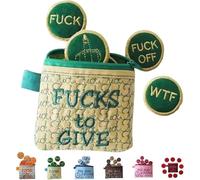 Big Bag of Fucks to Give Zipper Pouch | Funny Sarcastic Gag Zipper Pouch | with Different Fucks Zipper Prefect Felt Coins That Can Be Embroidered on Clothes, Bag of Fucks Gag Gift for Friends (Green)