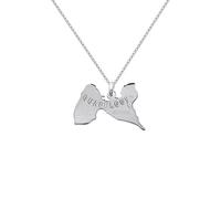 Big Bang Bijoux Lot pendentif carte Guadeloupe en Argent 925 + Chaîne 45cm en Argent 925