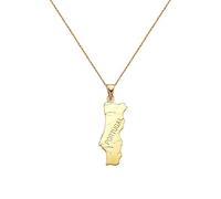 Big Bang Bijoux Lot Pendentif carte Portugal Plaqué Or 18 carats + Chaîne 50cm Plaqué Or