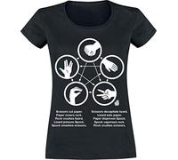Big Bang Theory The Rock Paper Scissors Lizard Spock T-Shirt Manches Courtes Noir M