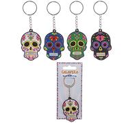 Big Bargain Store Porte-clés Jour des morts Funky PVC Multicolores Caricature pour Femmes, Jeunes Femmes, Amateurs de Mode, Fans du Jour des Morts