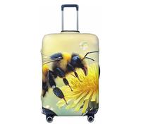 Big Bee and Pissenlit Housse de protection élastique pour valise de voyage Motif imprimé anti-rayures, Noir , XL