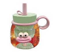 Big Belly Bottle Bouteille d'eau moderne avec poignée en paille en silicone pour le sport, 1 000 ml