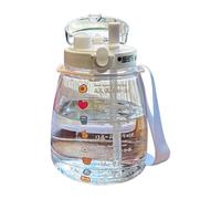 Big Belly Water Bottle - 1300ml Gradient Color Water Cup With Straw