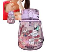 Big Belly Water Bottle - 1300ml Gradient Color Water Cup With Straw