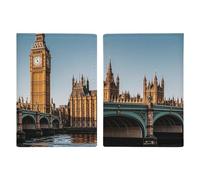 Big Ben And Houses of Parliament Riverside Étui de passeport de voyage avec emplacements pour cartes de crédit et fente d'embarquement pour passeport, cartes de crédit, cartes d'embarquement