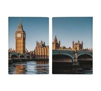 Big Ben And Houses of Parliament Riverside Étui de passeport ultra fin en cuir synthétique pour documents de voyage compact de qualité supérieure pour homme et femme