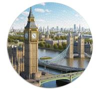 Big Ben Architecture Puzzles 1000 Pièces Cadeau Unique bâtiment Jeu Éduchatif Challenge Toy À De Qualité Supérieure Peinture Art pour Adultes Et Enfants À Partir De 14 Ans 1000pcs (67.5x67.5cm)