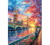 Big Ben au coucher du soleil 500 Pièces Puzzle Adolescent En Carton Rigide Conte de fées d'accompagnement magique Difficulté Moyenne Activité Éducative Voyage Déplacement Cadeau Anniversaire Petit Pri