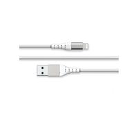 BIG BEN Câble Lightning vers USB-A 2m Blanc - FPLIAMFI2MRW - 12W, 2.4A, Connecteurs Mâle, Nylon Tressé, Compatible iPhone/iPad/iPod