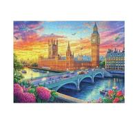 Big Ben dans la Ville au Coucher du Soleil 500 Pieces Casse-tête Créatif en Carton Épais Difficulté Moyenne Activité Manuelle Loisir Créatif Cadeau Créatif Événement Festif Premium 500 PCS