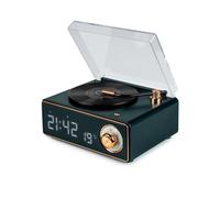 Big Ben Enceinte Bluetooth réveil en Forme de Tourne Disque Vert foncé