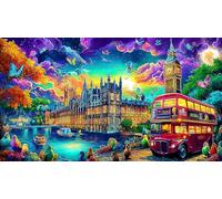 Big-Ben-Palace-of-Westminster-London 1000 pièces Puzzle pour Adultes Papier recyclé Jeu Familial Amusant & Stimulant Idée Cadeau Parfaite pour décoration Murale et Cadeaux 38x52/1000 pièces