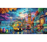 Big-Ben-Palace-of-Westminster-London Puzzle 1000 pièces Défi de Jeu éducatif Papier recyclé Jeu Stimulant pour Relaxation, créativité et Cadeaux 38x26/1000 pièces