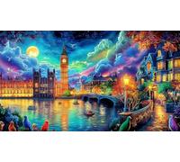 Big-Ben-Palace-of-Westminster-London Puzzle 1000 pièces Papier recyclé Extremement Difficile Idée Cadeau Parfaite pour Adultes Défi de Jeu éducatif 38x26/1000 pièces
