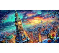 Big Ben, Palais de Westminster, Londres Puzzle 1000 pièces pour Enfants - Jeu Amusant & Stimulant pour Adultes et Famille 38x26/1000pcs
