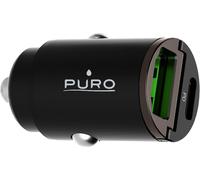 Puro - Adaptateur d'alimentation pour voiture - 30 Watt - 3 A - PD, Fast Charge - 2 connecteurs de sortie (USB-C, USB) - noir