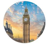 Big Ben, Royaume-Uni 1000 Pièces Jigsaw Puzzles Puzzle Rond pour Adultes Et Enfants Décompression Jeu D'Intelligence De l'art De La DécoRat ION Moderne 1000pcs (67.5x67.5cm)