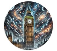 Big Ben, Royaume-Uni 1000 Pièces Puzzle Rond pour Adultes Et Enfants Décompression Jeu D'Intelligence De l'art De La DécoRat ION Moderne 1000pcs (67.5x67.5cm)