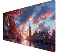 Big Ben Tapis de Souris XXL 800 x 400 mm, Couleur Orange Tapis Souris Gamer avec Base Anti-Dérapage, Bords Cousus Design, Imperméable Mouse Pad pour Gaming Accessoire Bureau, Decoration Maison 5c-165