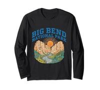 Big Bend National Park Retro Canyon Sun River Randonnée Camping Manche Longue