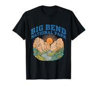 Big Bend National Park Retro Canyon Sun River Randonnée Camping T-Shirt