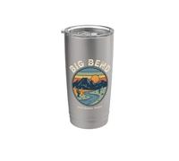 Big Bend National Park Retro Desert Sunset Landscape Emblème Gobelet isotherme en acier inoxydable double paroi