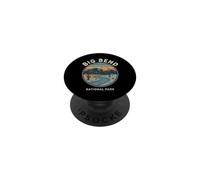 Big Bend National Park Retro Desert Sunset Landscape Emblème PopSockets PopGrip Adhésif