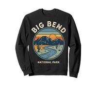 Big Bend National Park Retro Desert Sunset Landscape Emblème Sweatshirt