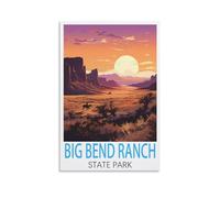 Big Bend Ranch State Park Poster vintage sur toile pour décoration de chambre à coucher 60 x 90 cm