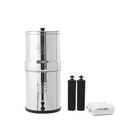 Big Berkey Système de filtre à eau alimenté par gravité avec 2 éléments Berkey noirs, 2 éléments de réduction du fluorure et de l'arsenic Berkey PF-2