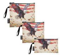 Big Bird Lot de 3 sacs à goûter réutilisables avec fermeture éclair pour enfants, étudiants, adultes