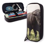 Big Black Angus Bull Trousse À Crayons De Grande Capacité Avec Fermeture Éclair Pour L'école Et Le Bureau, Trousse De Maquillage Multifonction