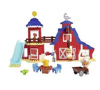 Big-Bloxx - Dino Ranch Clubhaus - Kit de Jeu XXL (168 Briques) pour Grande Maison Club avec Plusieurs étages, Figurine Jon, Figurine Dinosaure Flash et Accessoires, pour Enfants de 18 Mois à 5 Ans