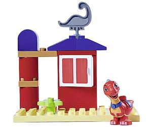 Big-Bloxx - Dino Ranch Clubhouse avec Flash Dinosaure - Briques de Construction (13 pièces) pour Petit Club-House avec Figurine Dinosaure, pions pour Enfants de 18 Mois à 5 Ans