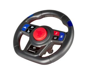 Big Bobby Car Volant SOS Sound - Volant multifonction avec lumière + sirène, lumière bleue, dicton radio, téléphone de voiture, phare LED, convient pour Bobby Car + tracteur à partir de 2010, à partir