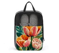 Big Bold Tulipes Sac à chaussures pour voyage usage quotidien Anti-poussière Pochette de rangement pour chaussures de golf Rose