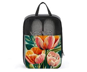 Big Bold Tulipes Sac à chaussures pour voyage usage quotidien Anti-poussière Pochette de rangement pour chaussures de golf Rose