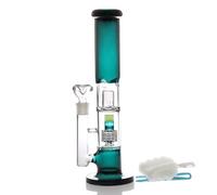 Big Bong Gravity Glass Bong avec percolate Tornado, Bong d'eau verte avec bol de 14,5 mm, hauteur 33 cm, poids 800 g, tuyau en verre pour fumer, narguilé en verre, pipe à huile, pipe à fumer (35 cm)