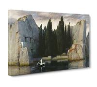 Big Box Art Arnold Bocklin Isle of the Dead No.1 Peinture murale classique prête à être accrochée, image encadrée pour salon, chambre à coucher, décoration de bureau, 76 x 50 cm