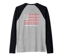 Big Boy 4014 Train Engineer Steam Train American Flag July 4 Manche Raglan