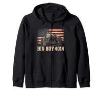 Big Boy 4014 Train Engineer Steam Train American Flag July 4 Sweat à Capuche